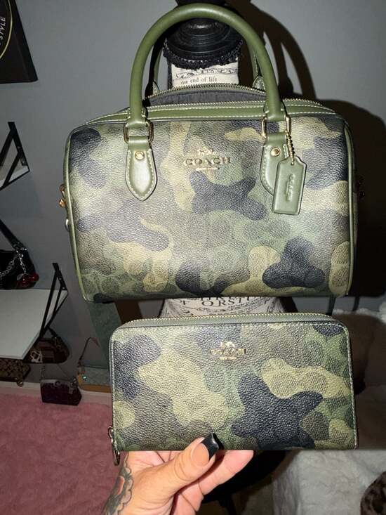 Coach Handbags - Coach Rowan Satchel and Matching Wallet Set in Camo Print